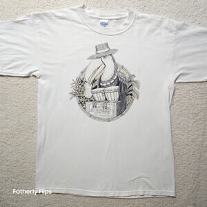 Vintage Wayne Ghelfi Pelican Art The Colony Longboat Key FL TShirt Gildan L Rare